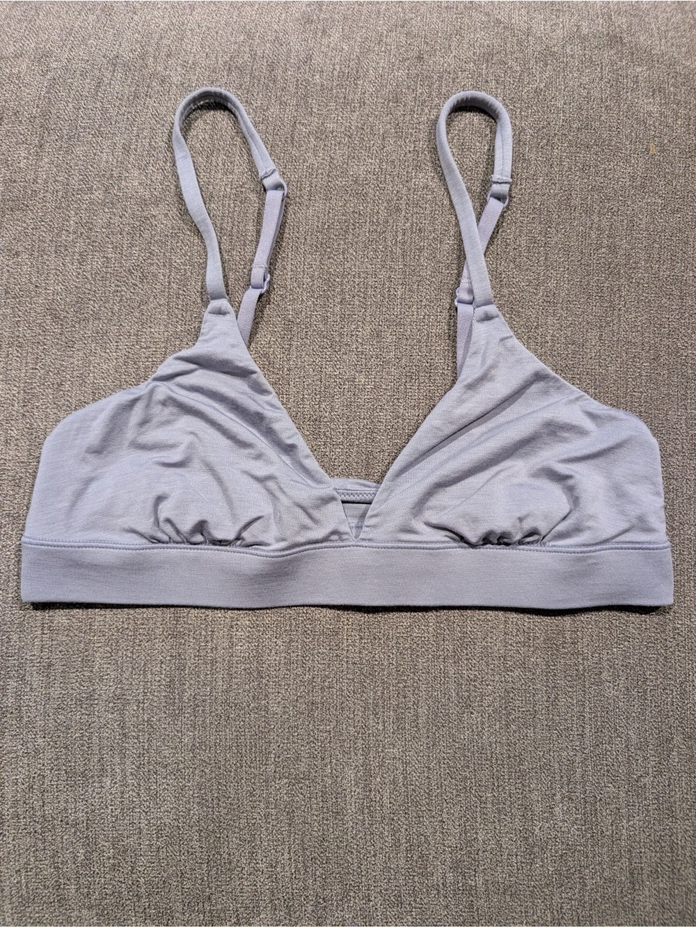 Organic Basics purple flex triangle bralette
